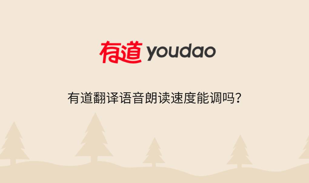 有道翻译语音朗读速度能调吗？
