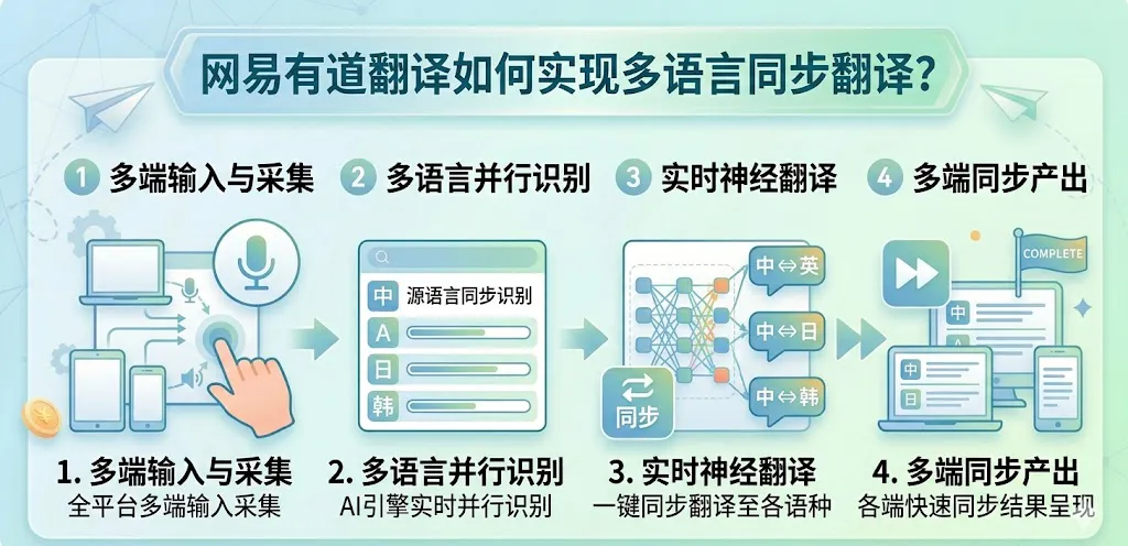 网易有道翻译如何实现多语言同步翻译？